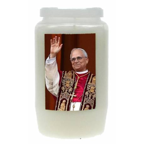 Kaars 3 Dagen / wit / Paus Leon XIV 