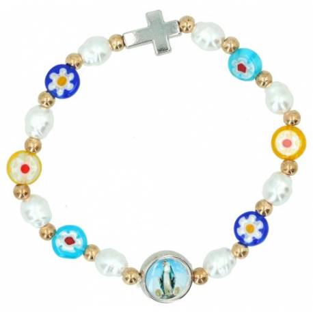 Armband op elastiek Murano effekt 