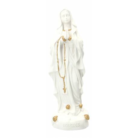 Statue 30 cm - Albâtre + Or - Lourdes