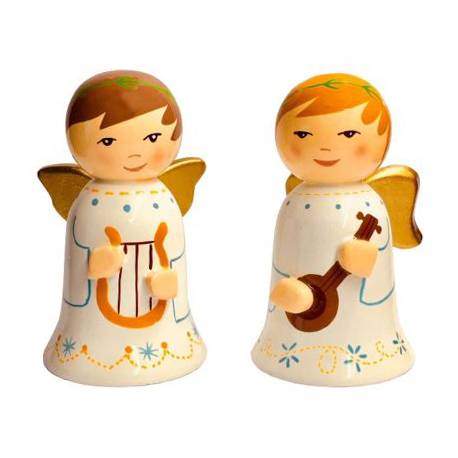 2 anges tournés 9cm + boite