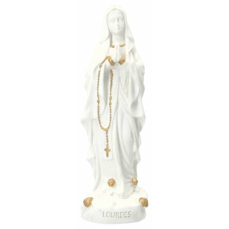Statue 20 cm - Albâtre + Or - Lourdes