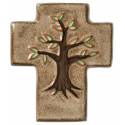 Croix Ceramique 12 X 10 Cm Brun sable - Arbre De Vie
