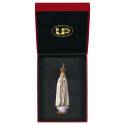 Statue en bois sculpté Notre Dame de Fatima avec étui 11 cm couleur