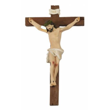Kruisbeeld - 20 cm - Hout / Korpus Polystone 