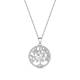 Chaine en argent rhodié avec arbre de vie avec zircons multicolores
