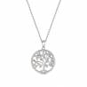 Chaine en argent rhodié avec arbre de vie avec zircons multicolores