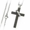Croix avec Notre Père en latin et chaîne acier inoxydable
