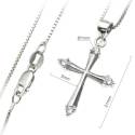 Kruisje in zilver 21 mm met ketting 