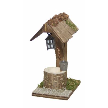 Puit avec lanterne - H 12 x 6 x 9 cm