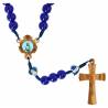 Chapelet sur corde Perles bleues 8 mm