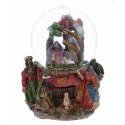 Boule De Neige Nativite + Mus. H 18cm
