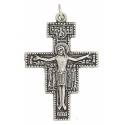 Croix St Damien - 50 mm - Métal argenté