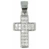Croix argent avec strass blanc 13 x 10 mm