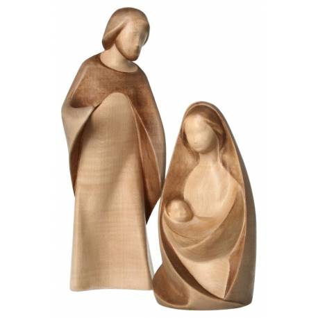 Houtsnijwerk H Familie van 23 Cm - Hout kleuren 