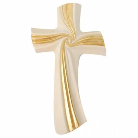 Croix Murale 20 Cm Naturel/Or