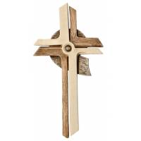 Croix Murale 20 Cm 2 Tons bois