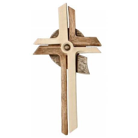 Croix Murale 20 Cm 2 Tons bois