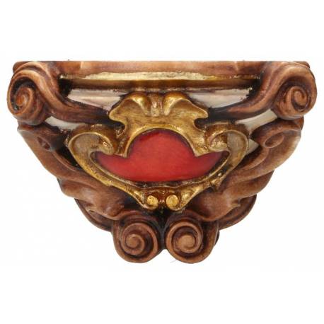 Houtsnijwerk Konsool voor een beeld van 30 cm / Gekleurd 