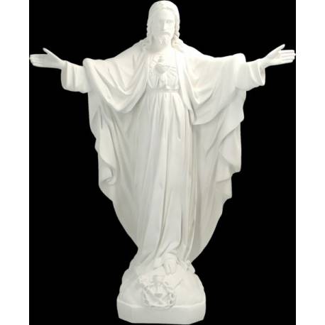 Beeld Heilige Hart van Montmartre 65 cm in hars wit 