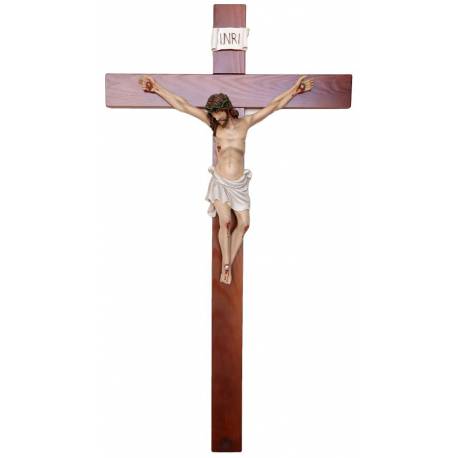 Croix murale 140 x 75 cm en bois (Christ de 70 cm en résine)