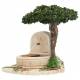 Decor voor santons de Provence Muurfontein met boom 13x9x9 cm 