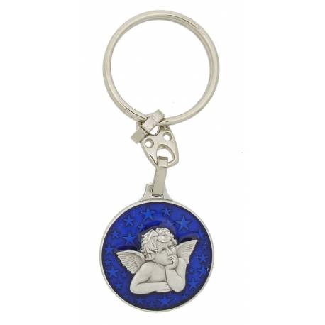 Sleutelhanger - Engel Email Blauw - 30 mm 