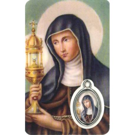 Kaart-Medaille-Gebed - H Clara - FR 