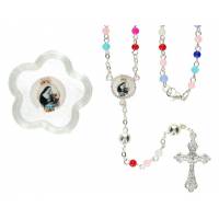 Mini-rozenkrans multicolor + sluiting + doosje 