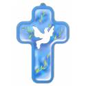 Croix Berceau - 13 X 9 cm - Colombe / Bleu