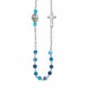Collier-Chapelet Agate bleue