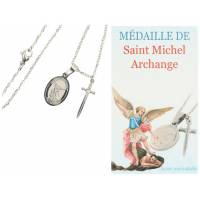 Parure Acier - Médaille St Michel + ChaÎne 45 cm