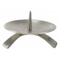 Bougeoir - Diam 13 cm - Métal Brossé