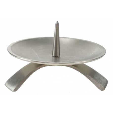 Bougeoir - Diam 13 cm - Métal Brossé