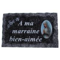 Plaque Cimetière A ma marraine bien-aimée 9x14 