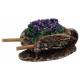 Décor pour santons de Provence Brouette avec lavande 7x3x2 cm