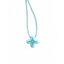 Croix pendentif bleue 15mm