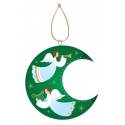 Décoration de Noël en forme de lune - verte