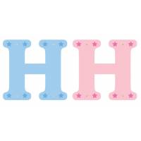 Letter H x2pcs. Hoogte 5,5 cm 