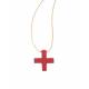 Rood getinte hanger kruisen 25 mm 