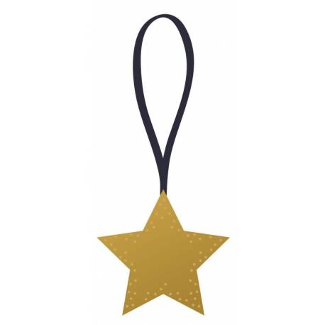 Etoile dorée ruban bleu 4cm