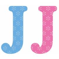 Letter J X2PCS. Hoogte 5,5 cm 