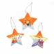 Set étoiles oranges 9cm