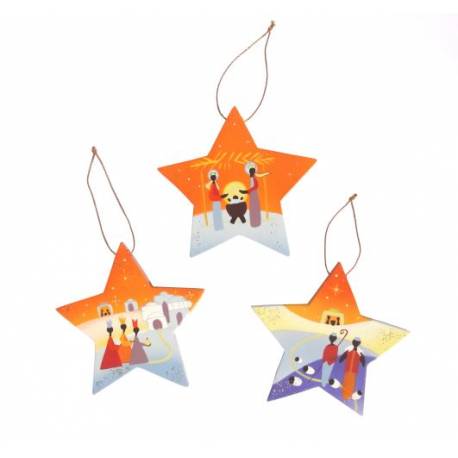 Set étoiles oranges 9cm