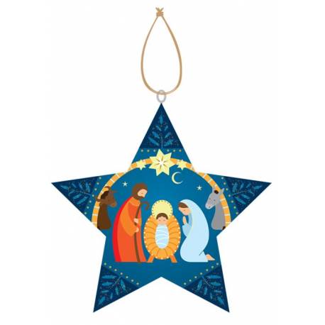 Kerstdecoratie in een vorm van een ster - blauw 