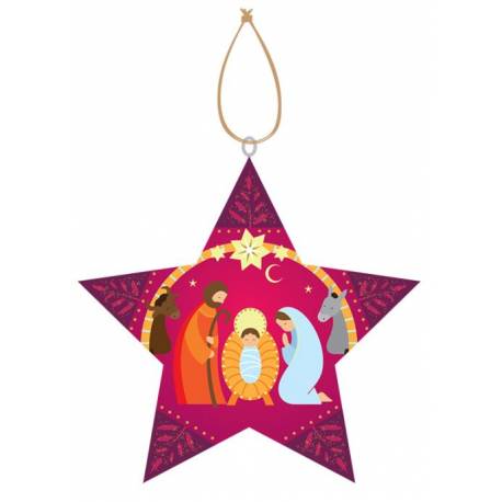 Décoration de Noël en forme d'etoile - fuschia