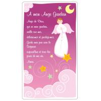 Pink Guardian Angel Prayer 8.5x15cm 