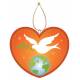 Décoration de sapin de Noël en forme de coeur - orange