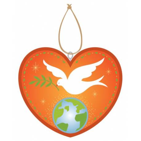 Décoration de sapin de Noël en forme de coeur - orange