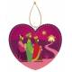 Décoration de Noël en forme de coeur - fuschia