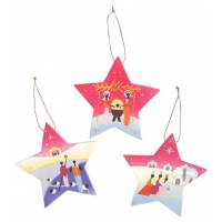 9 cm roze sterren set 